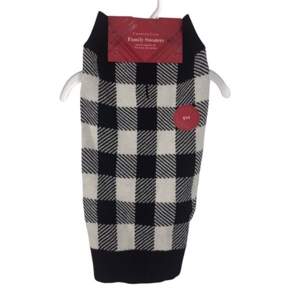 Charter Club Buffalo Check Plaid Dog Sweater NWT - Picture 11 of 12